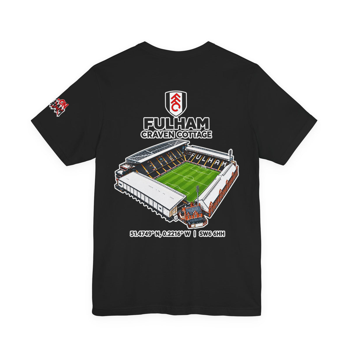 Fulham Craven Cottage Stadium T-Shirt — Fulham FC Soccer Tee with Stadium Illustration